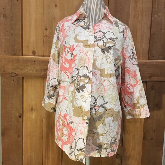 kim Rogers Woman Tops - Kim Rogers Woman 16W Button Down Blouse